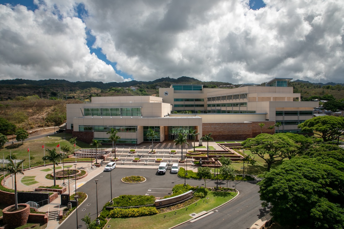 A photo of the Gen Frederick C Weyand Command Center on Fort Shafter, HI.