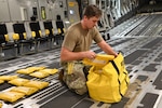 Members of the 145th Airlift Wing conduct a mission termination inspection during a combat readiness inspection at the North Carolina Air National Guard base, Charlotte-Douglas International Airport, Nov. 1, 2024. The inspection tested the skills and abilities of NCANG members during a large-scale combat operation scenario.