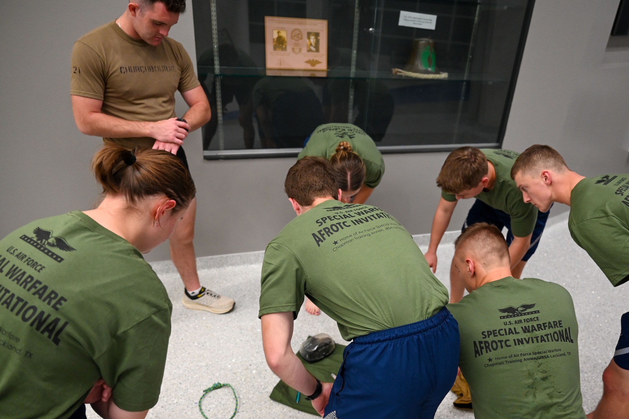 AFROTC cadets work and plan together before conducting an exercise event