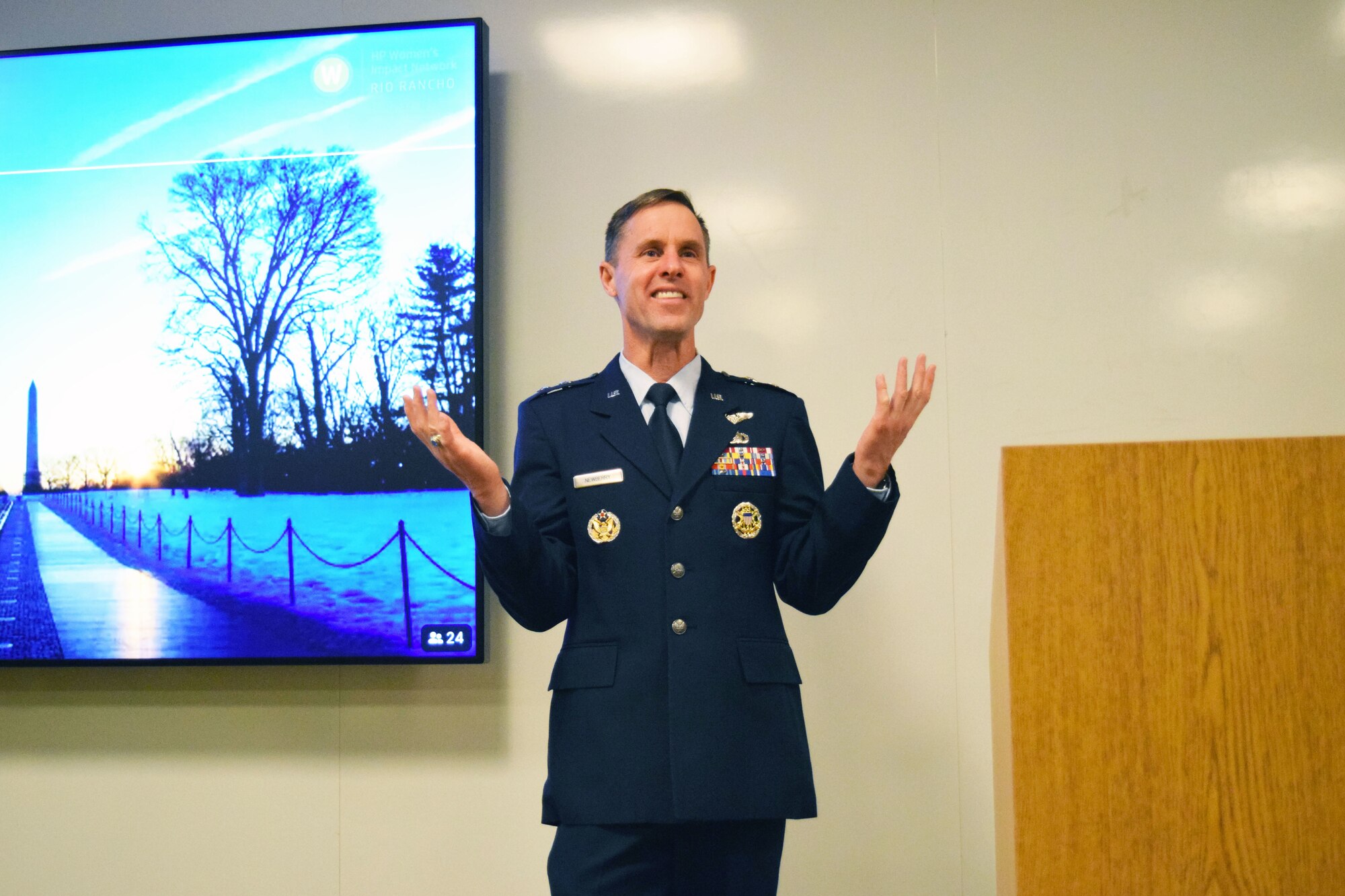 Man in uniform talking