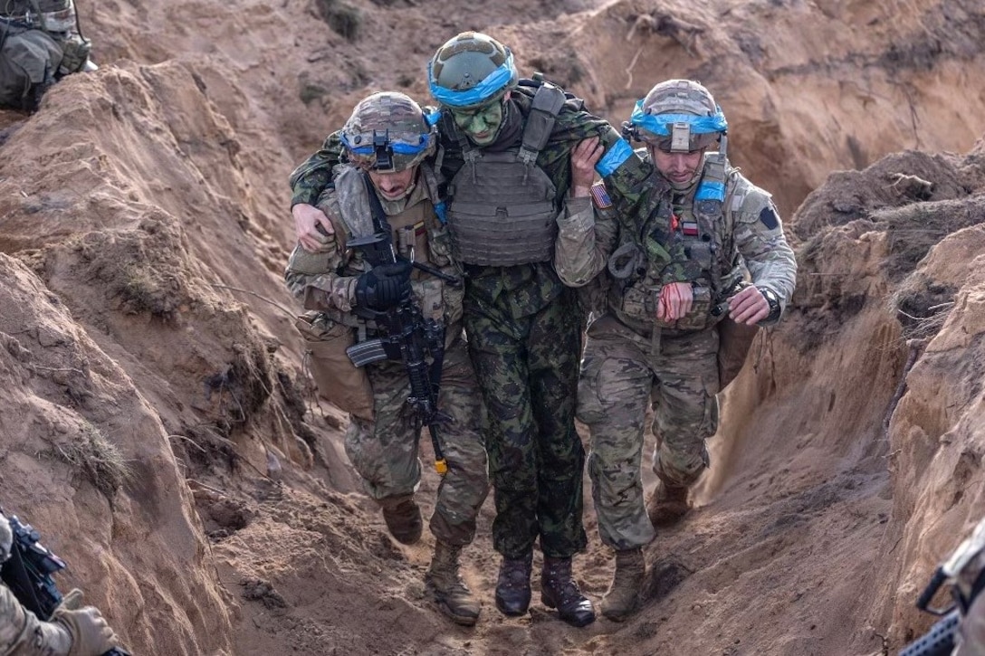 U.S. Soldiers with the 2nd Infantry Brigade Combat Team, 28th Infantry Division, Pennsylvania National Guard perform drills and maneuvers with the Polish army at General Silvestras Žukauskas Training Area in Pabradė, Lithuania. Over 70 Soldiers with the Pennsylvania National Guard deployed to Lithuania for the exercise, which was held Oct. 14 to 31. (Courtesy photo)