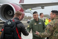 Airmen shake hands