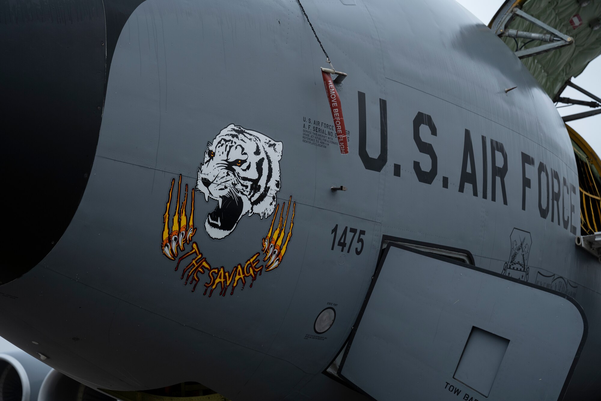 A U.S. Air Force KC-135 Stratotanker from the 100th Air Refueling Wing sits on a hardstand at Royal Air Force Mildenhall, England, Nov. 6, 2024.