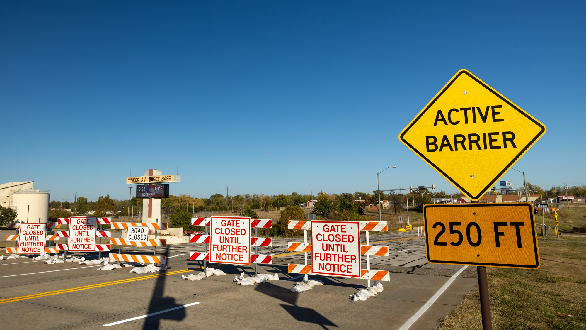 signs posted in front of gate