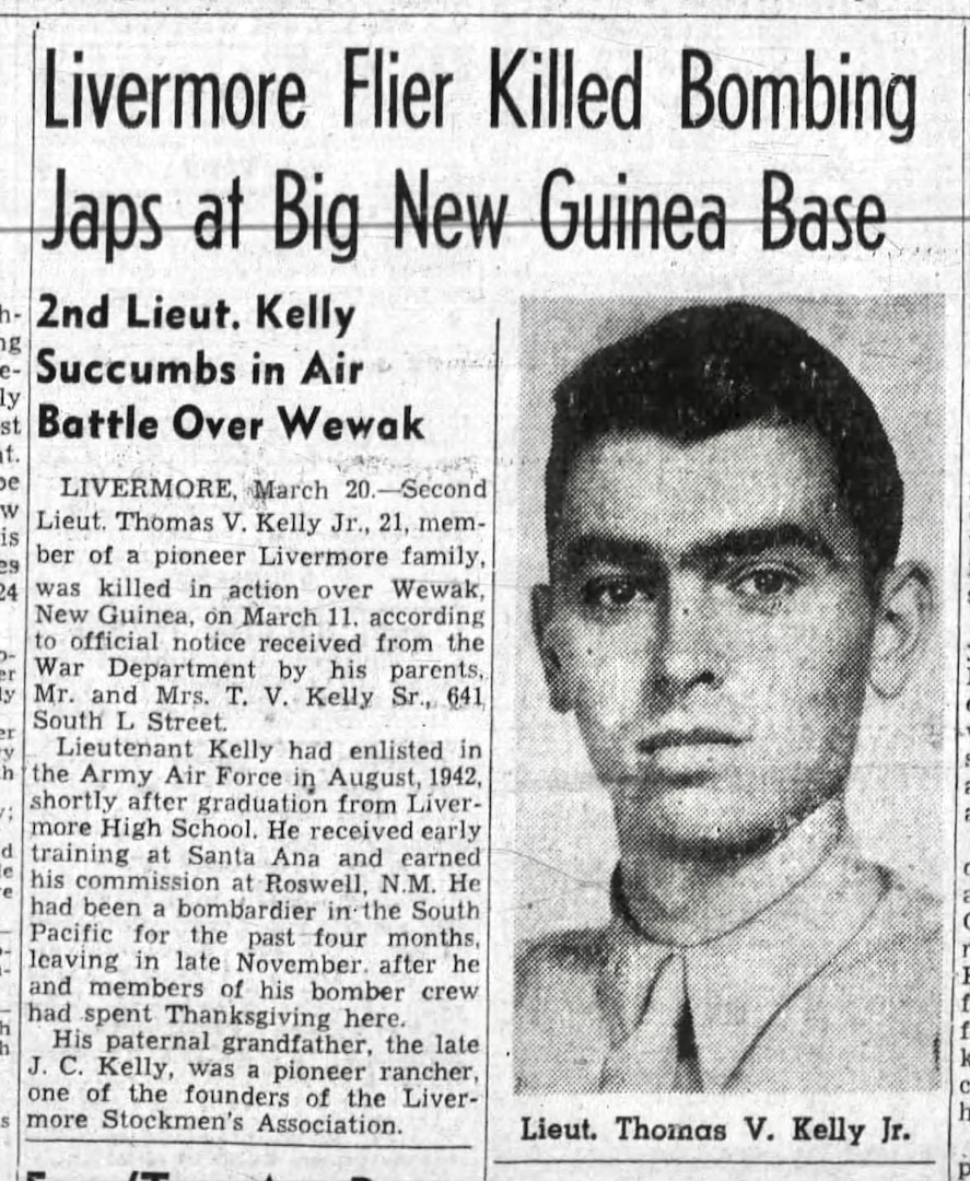 U.S. Army Air Forces 2nd Lt. Thomas V. Kelly Jr.