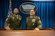 Two male Soldiers in the pentagon press room