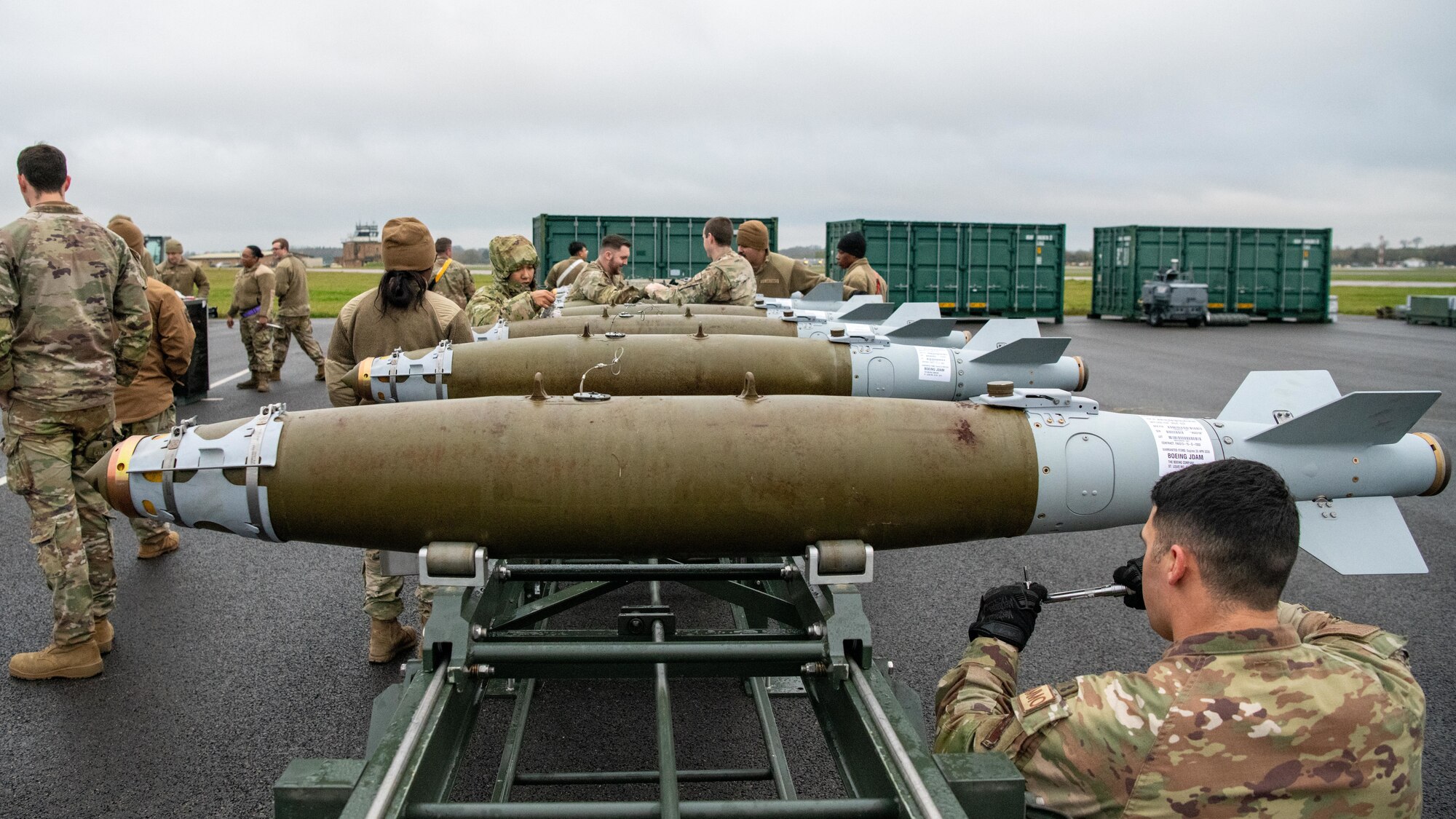 Airmen assemble GBU-38 Joint Direct Attack Munitions