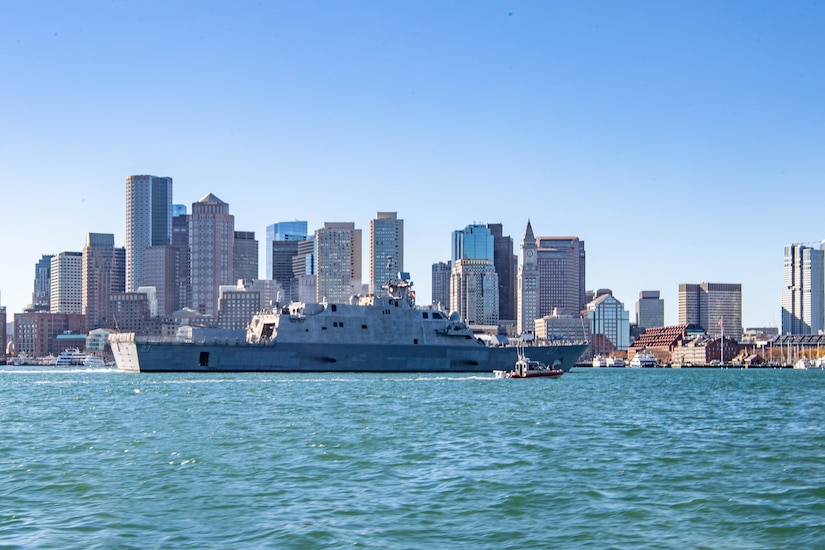 USS Nantucket (LCS 27) arrives in Boston.