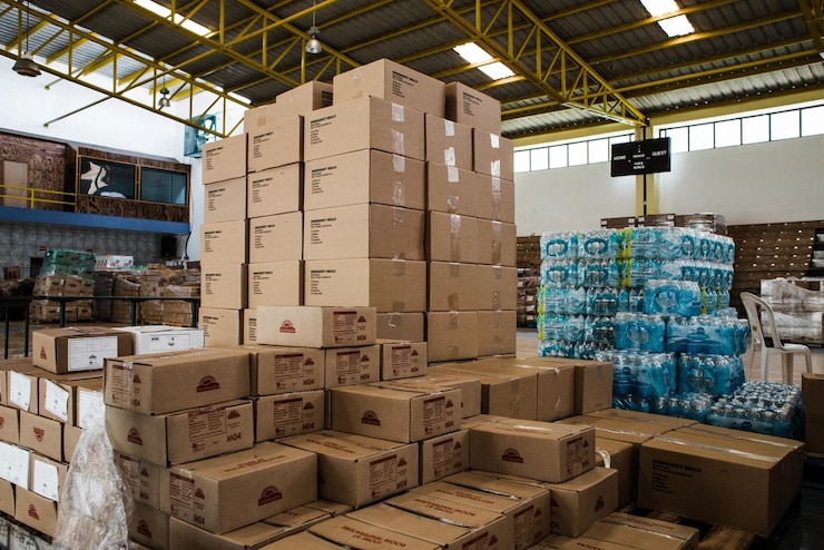 A distribution warehouse.