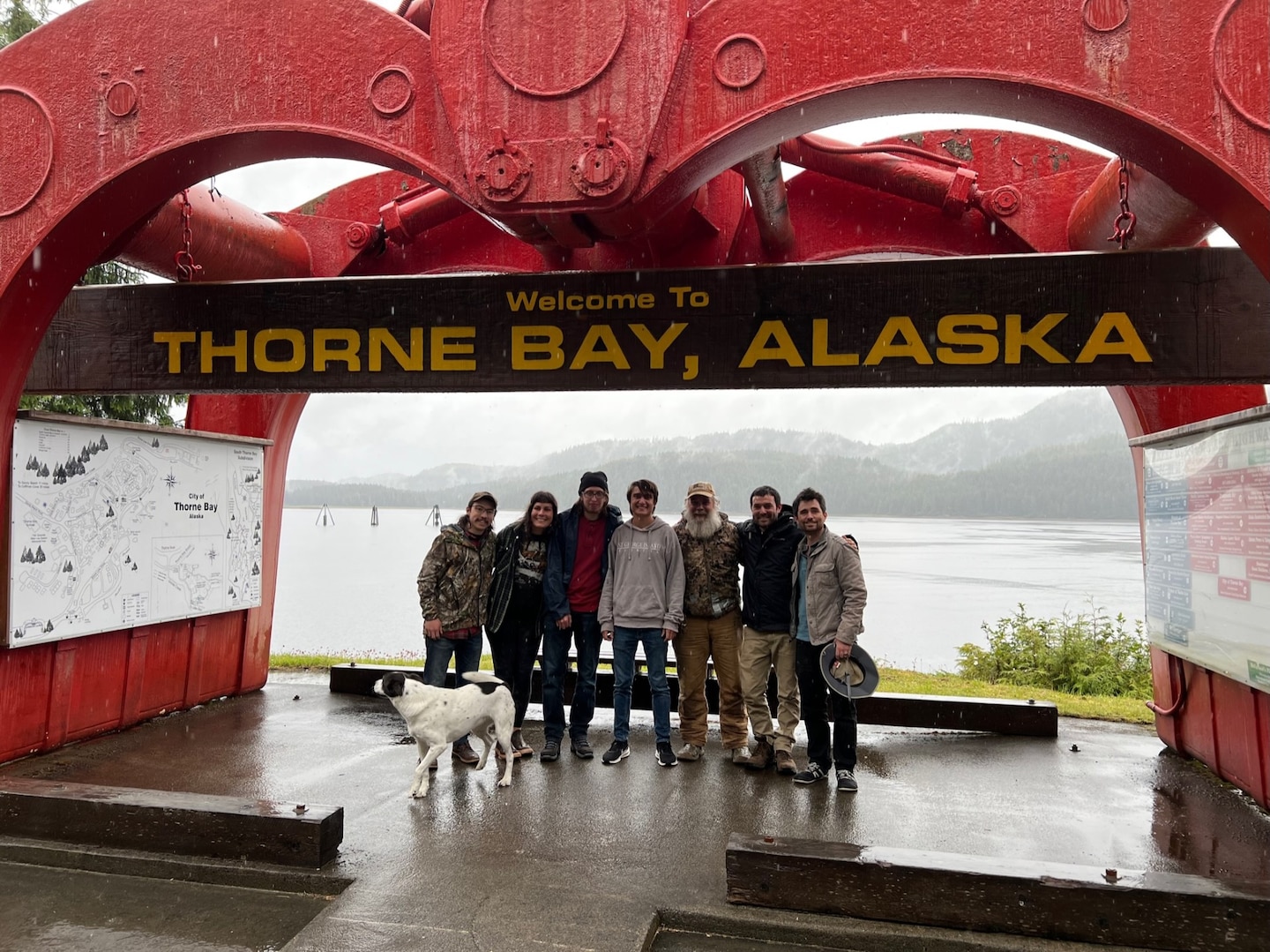 2022 Survey Team photo (from left to right: Christian DeCelle, Anna Harris, Brendan Cramphorn, Jared Higgs, Jim Baichtal, Aron Katz, Dylan O’Hearn)