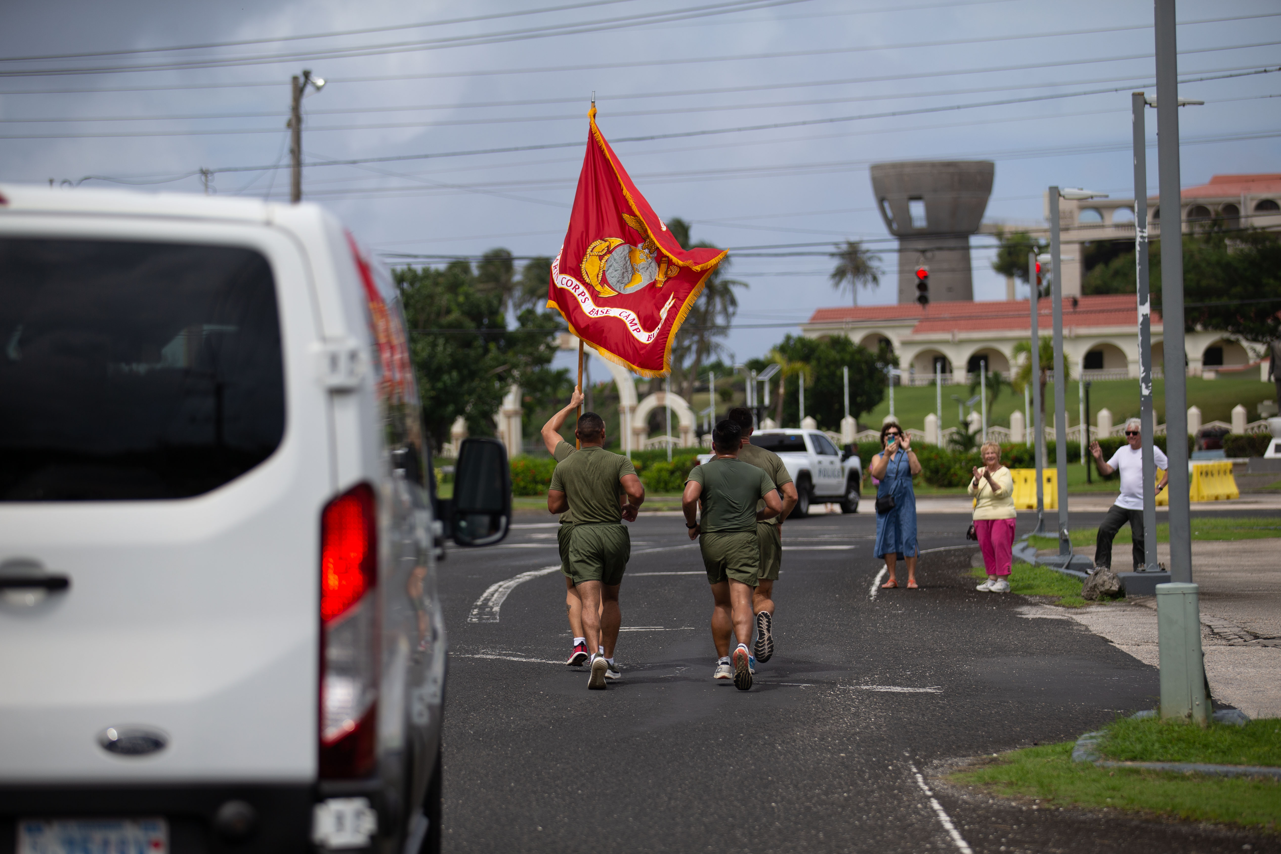 U.S. Marines with Marine Corps Base Camp Blaz, participate in a 249-mile run as a part of a celebration of the upcoming Marine Corps Birthday, Hagåtña,Guam, Nov. 6, 2024. To celebrate the Marine Corps’ 249th Birthday, Marine Corps Base Camp Blaz collectively ran 249 miles during a 24-hour period, symbolizing the commitment to excellence, endurance, and the unbreakable bond that unites the Marines. This event concluded on Nov. 7 with the Marine Corps 249th Birthday Cake Cutting ceremony. (U.S. Marine Corps photo by (Lance Cpl. Afton Smiley)