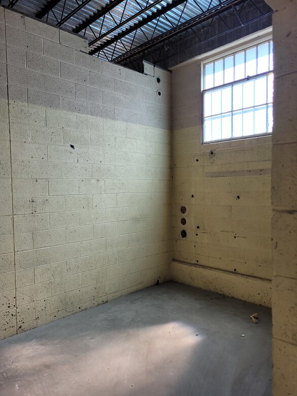 An interior view of building 1093 on Fort Bliss, Texas prior to renovation getting under way. The large bay was originally used as a laboratory for the Nike Hercules surface-to-air missile. Once completed, the building will house the U.S. Department of Defense Missile Defense Agency’s Terminal High Altitude Area Defense Academy. The THAAD academy is a partnership between the Department of Defense and the Kingdom of Saudi Arabia to train Royal Saudi Air Defense Forces soldiers on how to operate and maintain the THAAD. The U.S. Army Corps of Engineers, Fort Worth District’s Southwest Area Office completed renovations on the building in just over 18 months.