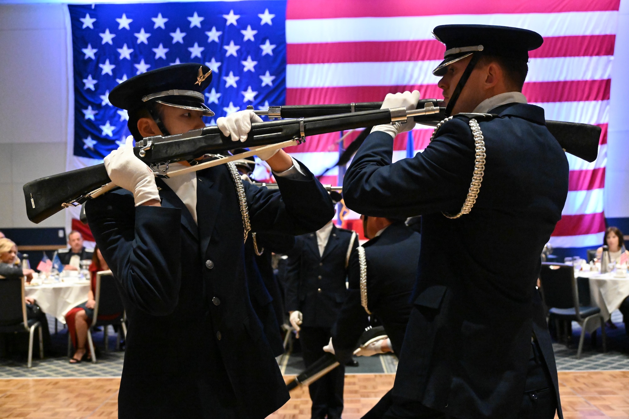 Nearly 250 attendees, including current and former members of the 193rd Air Operations Group, families and distinguished guests, gathered for the unit's 75th anniversary dining out at The Penn Stater Hotel and Conference Center in State College, Pa., Nov. 16, 2024.