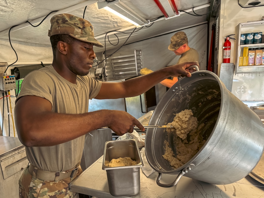 In addition to cooking 1900 meals, I Co. supported the battalion by distributing more than 3200 gallons of fuel, delivering 192,000 rounds of ammunition, and preforming annual maintenance on 25 percent of vehicles in the battalion during annual training