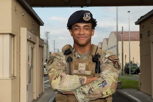 A  security forces airman poses for a portrait.