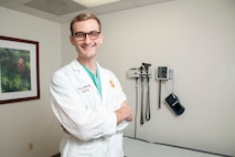 Air Force neurologist poses for a photo at Brooke Army Medical Center