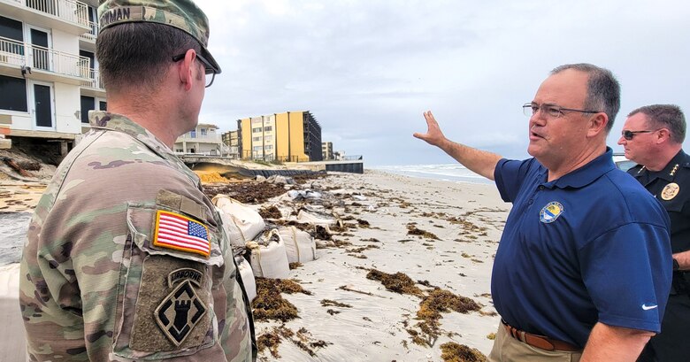 USACE Jacksonville District Commander Col. Brandon Bowman meets with city officials within Volusia County to discuss the Corps Study process for Coastal Storm Risk Management (CSRM) projects. The CSRM studies determine the harmful impacts of coastal storms by reducing vulnerabilities, enhancing resilience, and protecting lives, property, and natural resources.  The Jacksonville District received Congressional authority to study the shoreline along Volusia County in 2000 and has requested funding to start the study in Fiscal Year 25.