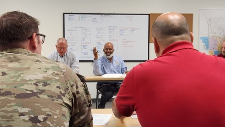 USACE Jacksonville District Commander Col. Brandon Bowman and Chief of Water Resources Branch, Mr. Milan Mora meet with City of Daytona Beach Manager, Mr. Deric Feacher to discuss Daytona Beach Flood Risk Management (FRM) study timeline.  The Daytona Beach FRM study’s aim is to investigate, analyze and propose alternative mitigation responses to chronic flooding within the study area.