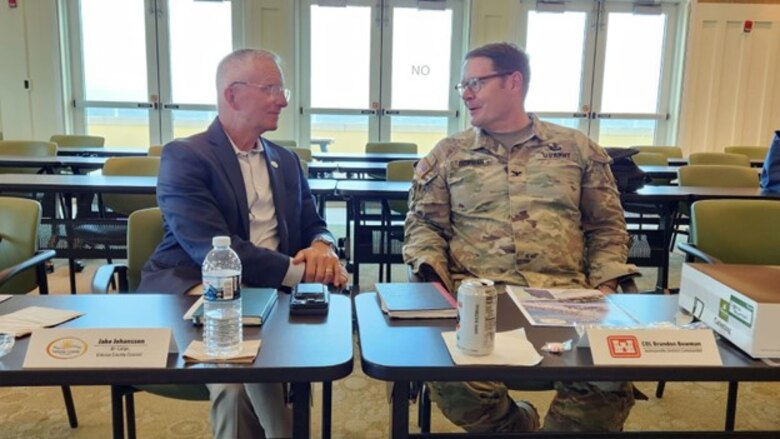 USACE Jacksonville District Commander Col. Brandon Bowman meets with city officials within Volusia County to discuss the Corps Study process for Coastal Storm Risk Management (CSRM) projects. The CSRM studies determine the harmful impacts of coastal storms by reducing vulnerabilities, enhancing resilience, and protecting lives, property, and natural resources.  The Jacksonville District received Congressional authority to study the shoreline along Volusia County in 2000 and has requested funding to start the study in Fiscal Year 25.