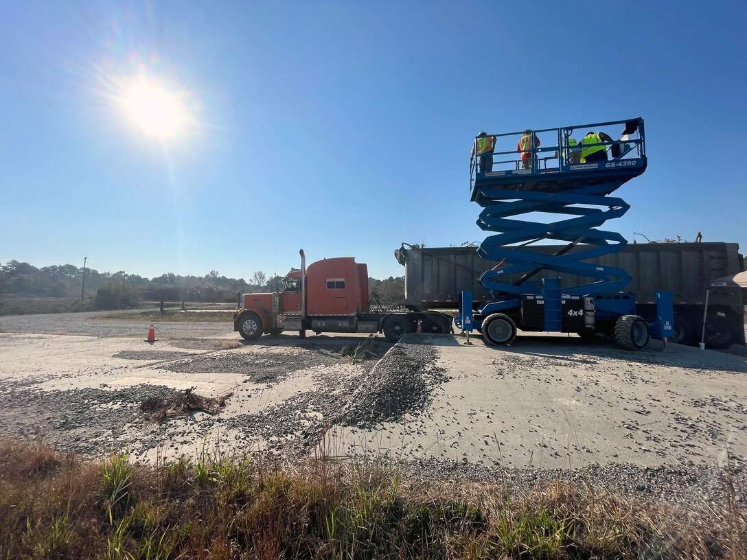 Pictures of an open field construction site.