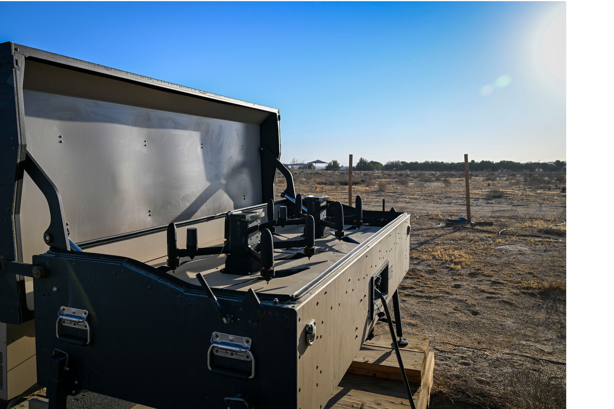 A counter-unmanned aircraft system (C-UAS) is displayed.