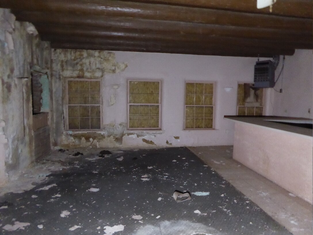 The east wall of the Coffee shop showing the damage present, 
Feb. 27, 2024.
