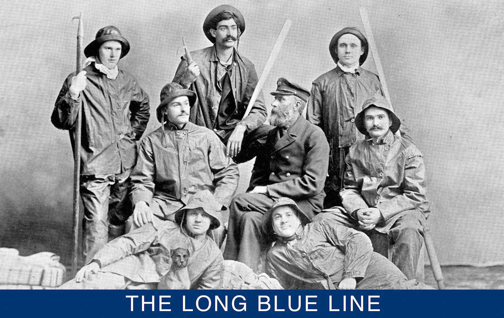 1894 photograph of Keeper Lawson surrounded by his NWU student surfmen. (Courtesy of NWU Deering Library)