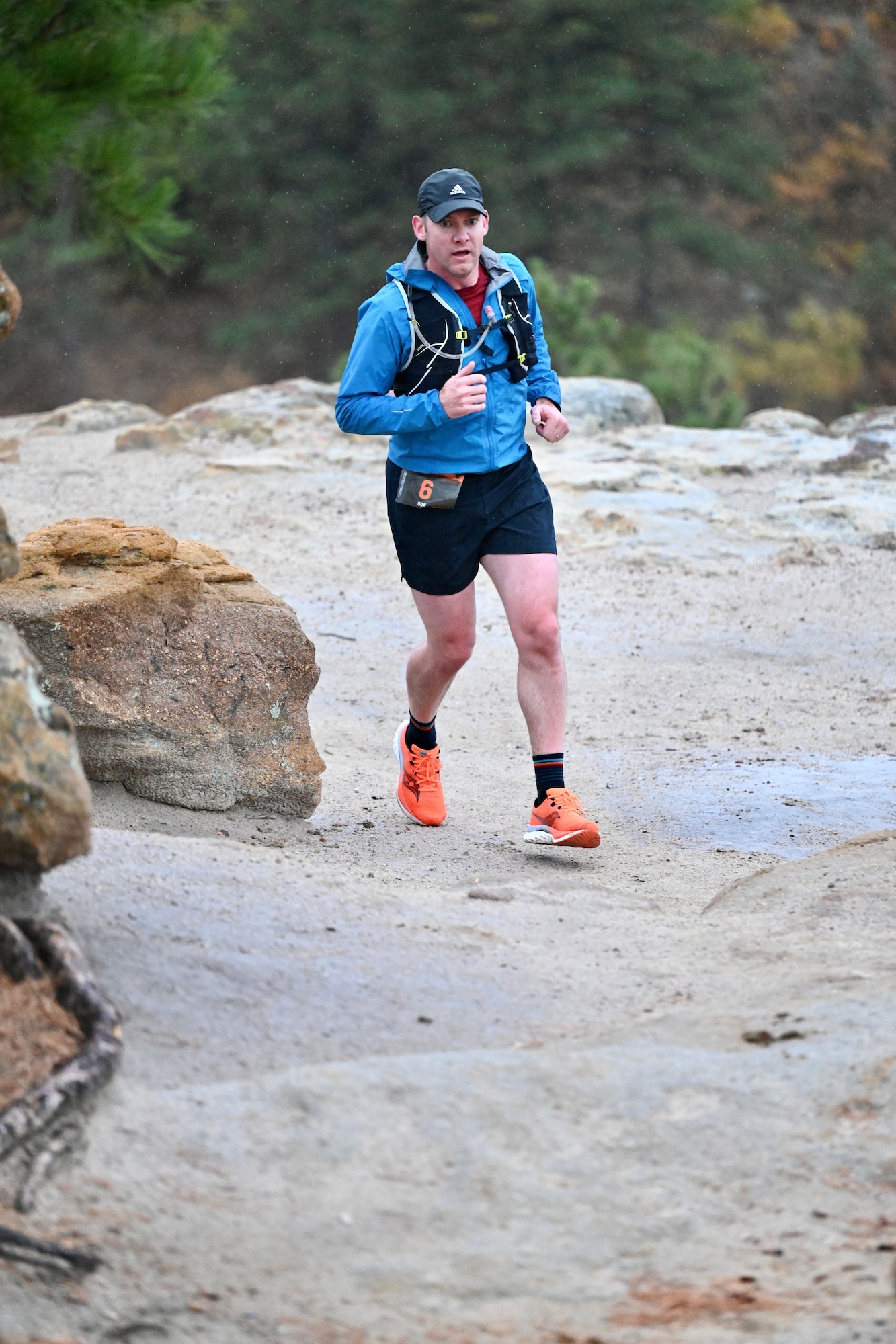 Man running up hill