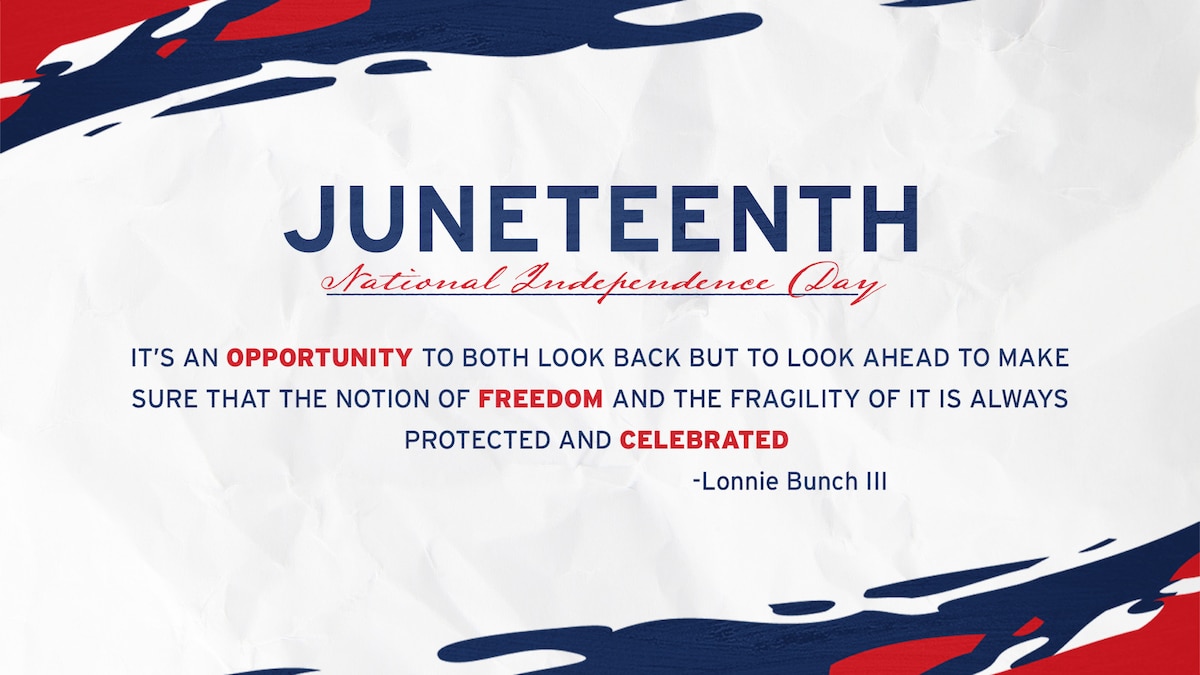 Graphic Celebrating Juneteenth honors the end to slavery in the United States and is considered the longest-running African American holiday.