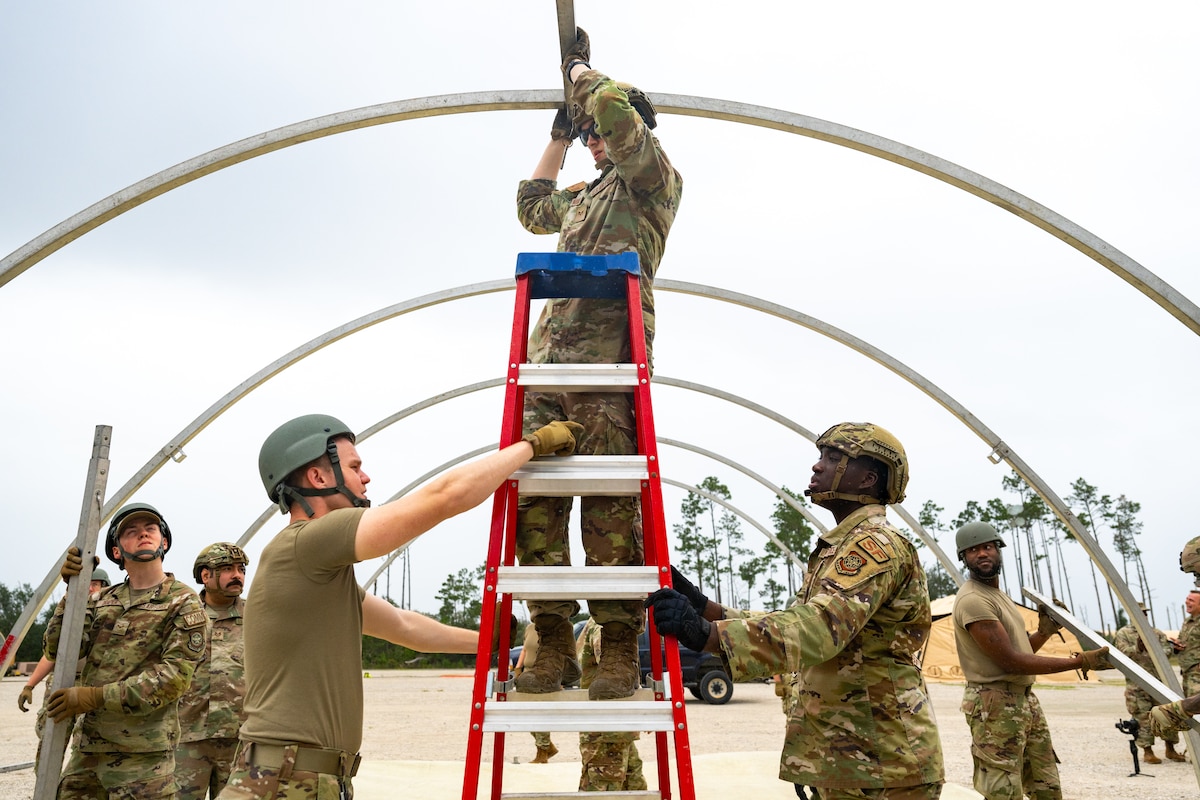 Airmen working