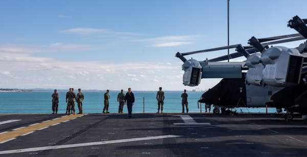 USS Wasp (LHD 1) departs Naval Station Rota, Spain.