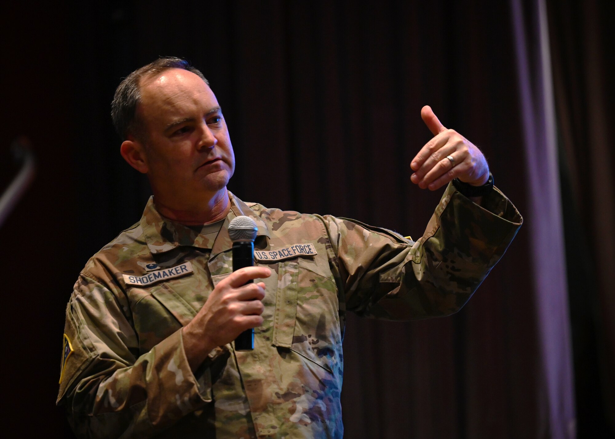 A man giving a speech.