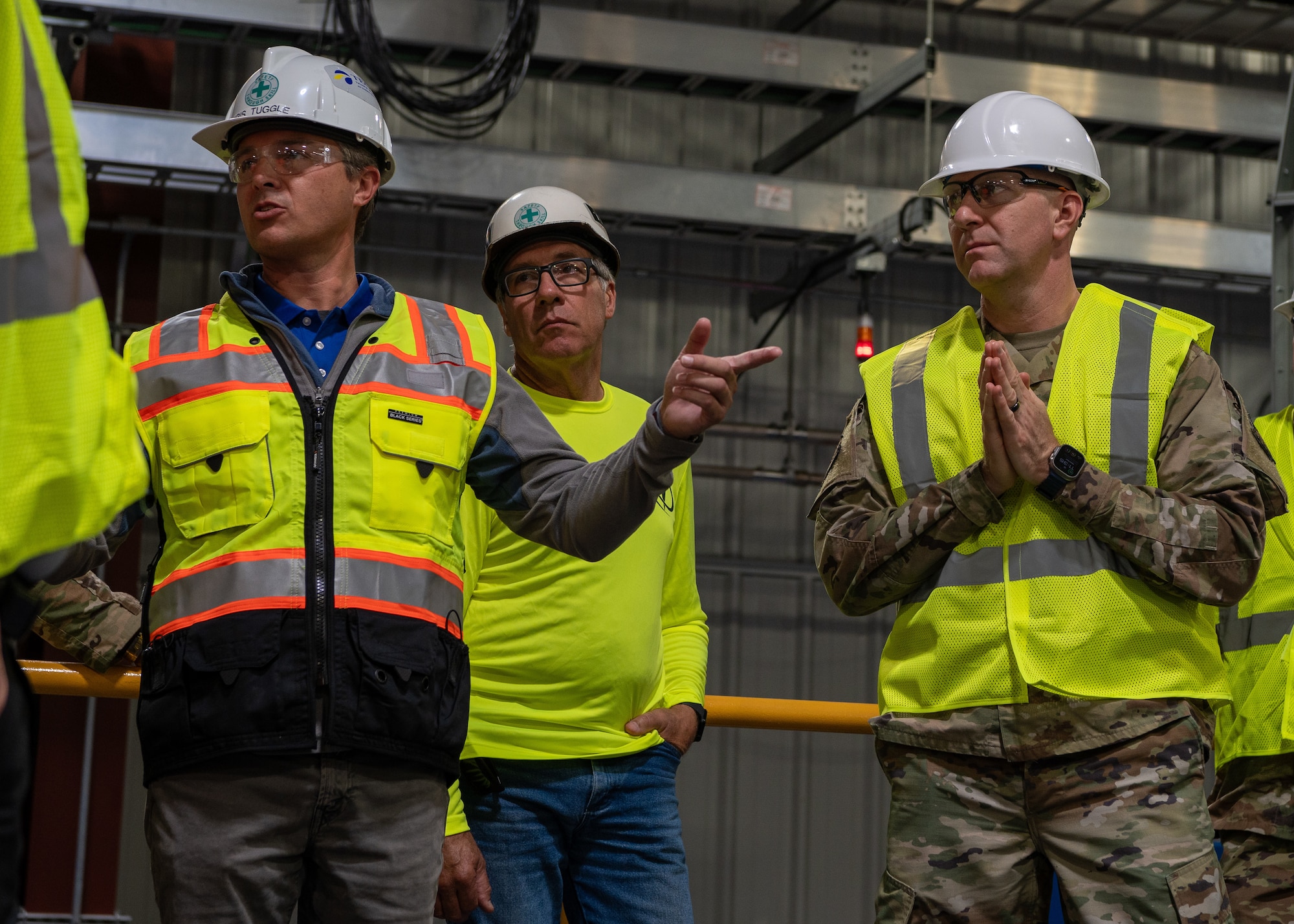 Leadership assigned to the 6th Air Refueling Wing tour the MacDill Power Station at MacDill Air Force Base, Florida, Nov. 18, 2024. The new facility built by Tampa Electric will give the base power resiliency and improve power efficiency within the greater community. (U.S. Air Force photo by Airman 1st Class Alicia Campbell)