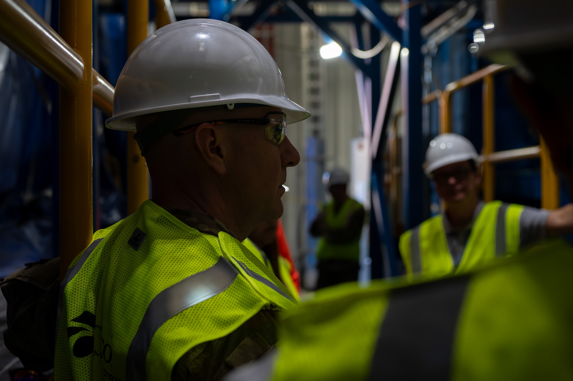 Leadership assigned to the 6th Air Refueling Wing tour the MacDill Power Station at MacDill Air Force Base, Florida, Nov. 18, 2024. The new facility built by Tampa Electric will give the base power resiliency and improve power efficiency within the greater community. (U.S. Air Force photo by Airman 1st Class Alicia Campbell)