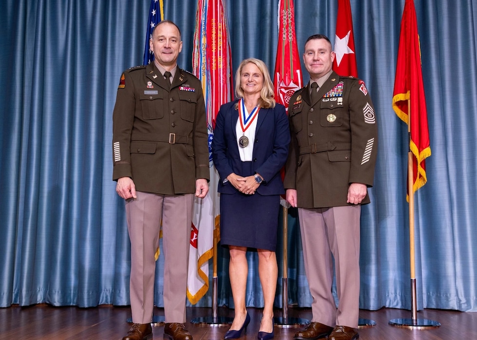 Group of people receiving award
