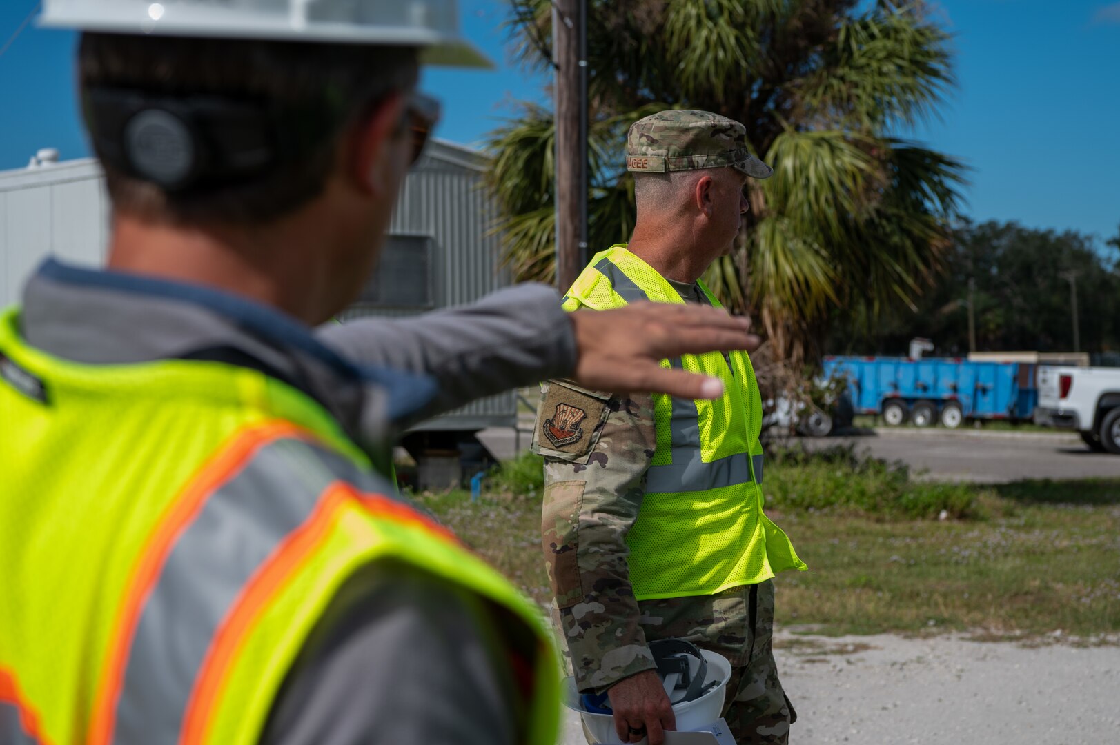 Leadership assigned to the 6th Air Refueling Wing tour the MacDill Power Station at MacDill Air Force Base, Florida, Nov. 18, 2024. The new facility built by Tampa Electric will give the base power resiliency and improve power efficiency within the greater community. (U.S. Air Force photo by Airman 1st Class Alicia Campbell)