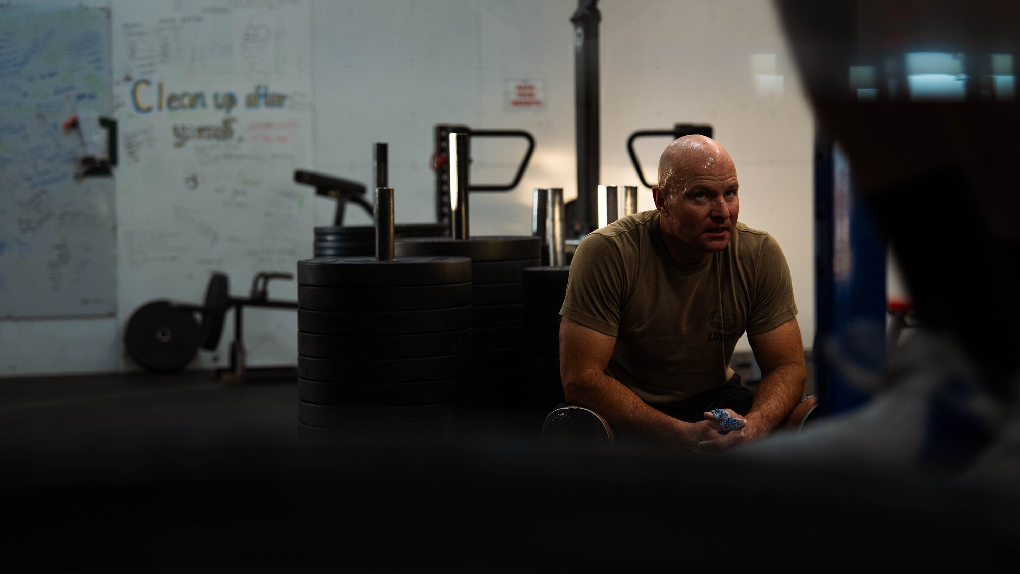 U.S. Air Force 56th Explosive Ordnance Disposal technicians engage in the 137th EOD Memorial Workout