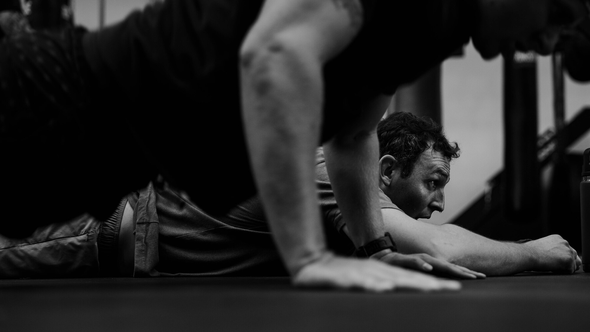 U.S. Air Force 56th Explosive Ordnance Disposal technicians engage in the 137th EOD Memorial Workout