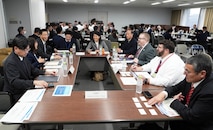 U.S. Army Corps of Engineers – Japan Engineer District (USACE JED) Engineering Division leadership sit across from Japanese Ministry of Defense (MoD) Facilities Engineering, Facilities Construction, and Procurement Division leads during a technical forum hosted by the MoD, in Shinjuku, Tokyo, November 21st, 2024. The gathering brought together engineers, planners, and senior leaders from both USACE and the MoD, marking a significant milestone in the return to normalcy for U.S. – Japan engineering cooperation opportunities and emphasizing the critical role of collaboration in ensuring that military bases and installations across Japan remain capable of supporting both the U.S. and Japanese forces in a rapidly evolving geopolitical landscape. Photo by Patrick Ciccarone, U.S. Army Corps of Engineers - Japan Engineer District.