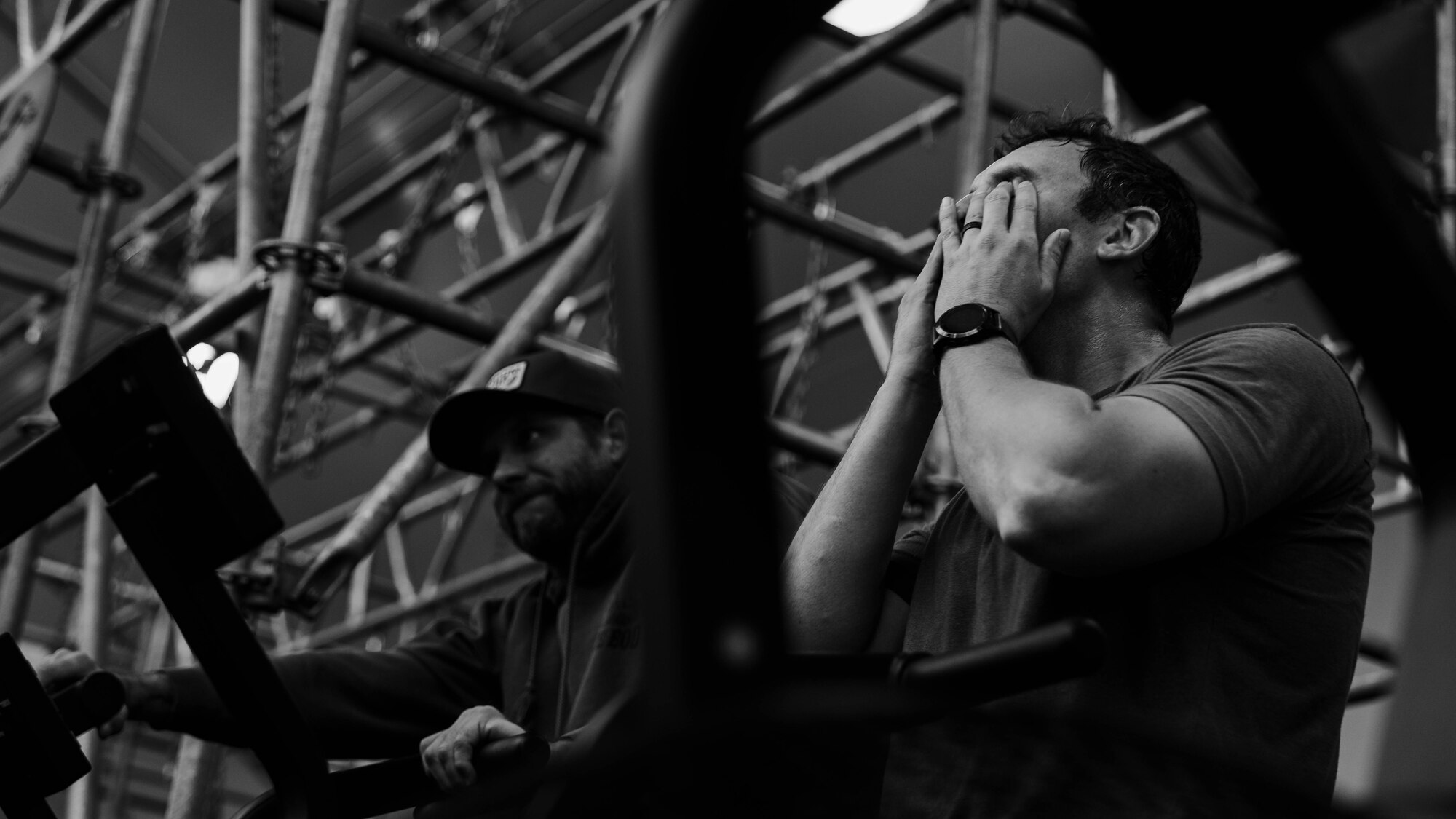 U.S. Air Force 56th Explosive Ordnance Disposal technicians engage in the 137th EOD Memorial Workout