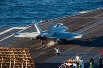 USS Carl Vinson (CVN 70) flight operations in the Pacific Ocean.