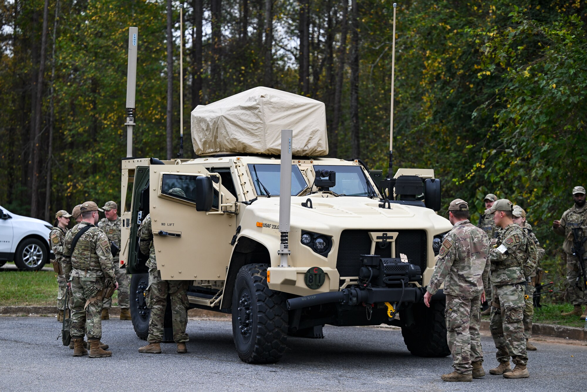 Citizen Airmen assigned to the 910th Security Forces Squadron perform vehicle familiarization training at Dobbins Air Reserve Base, Georgia, Nov. 13, 2024.