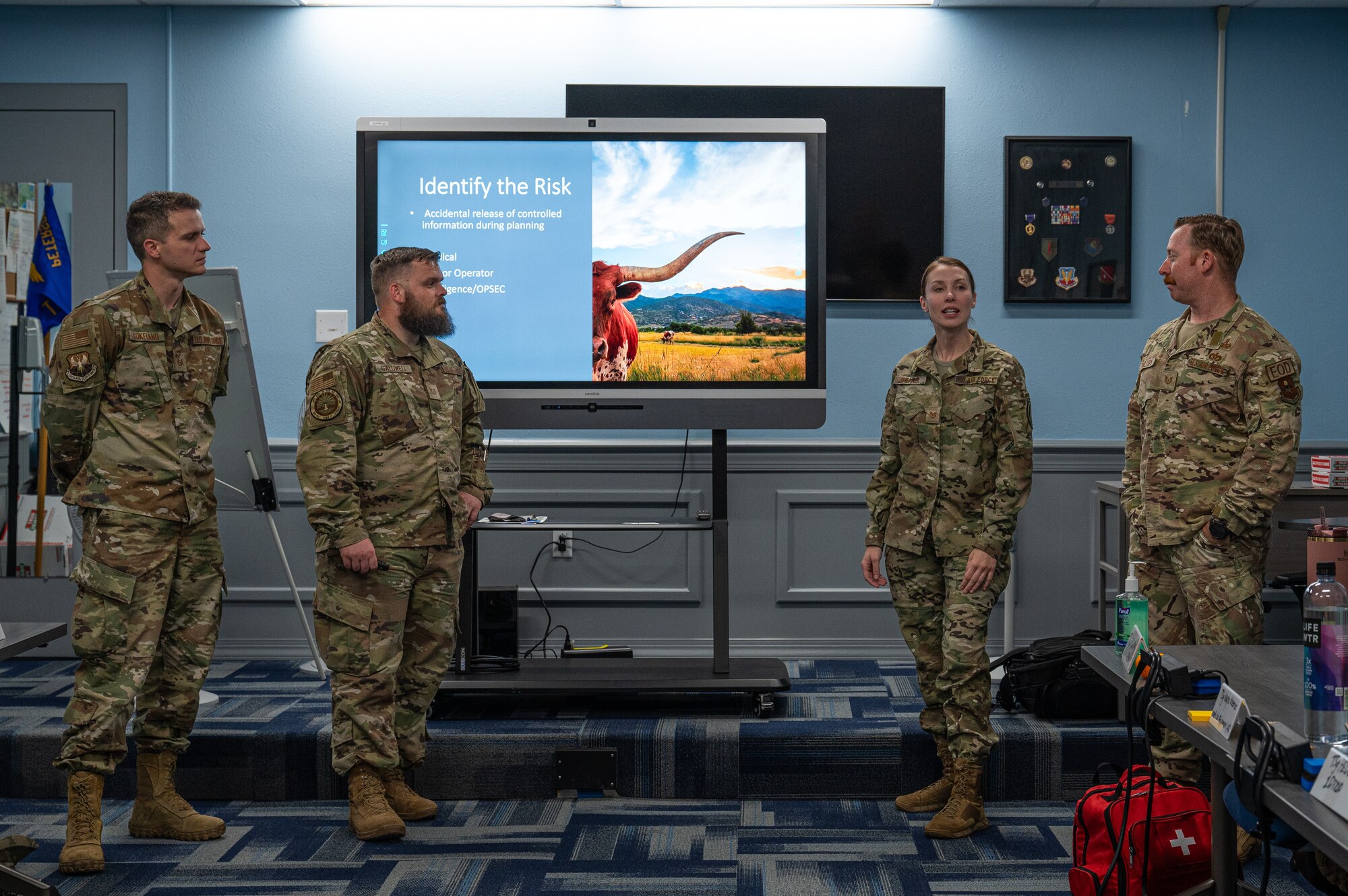Airmen give a presentation