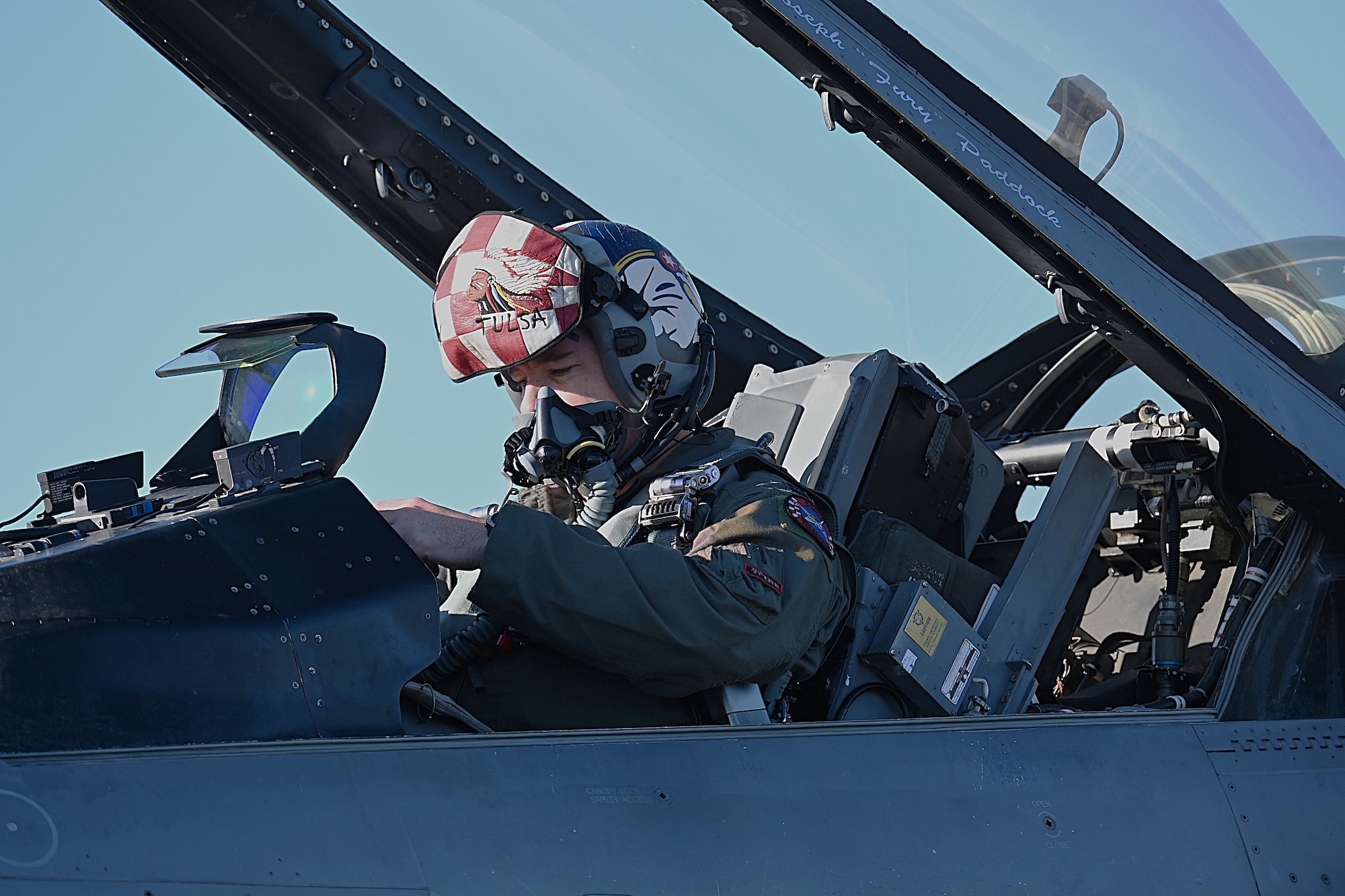 Photos of airplanes and crews participating in AMALGAM EAGLE 2024, a live-fly air defense exercise