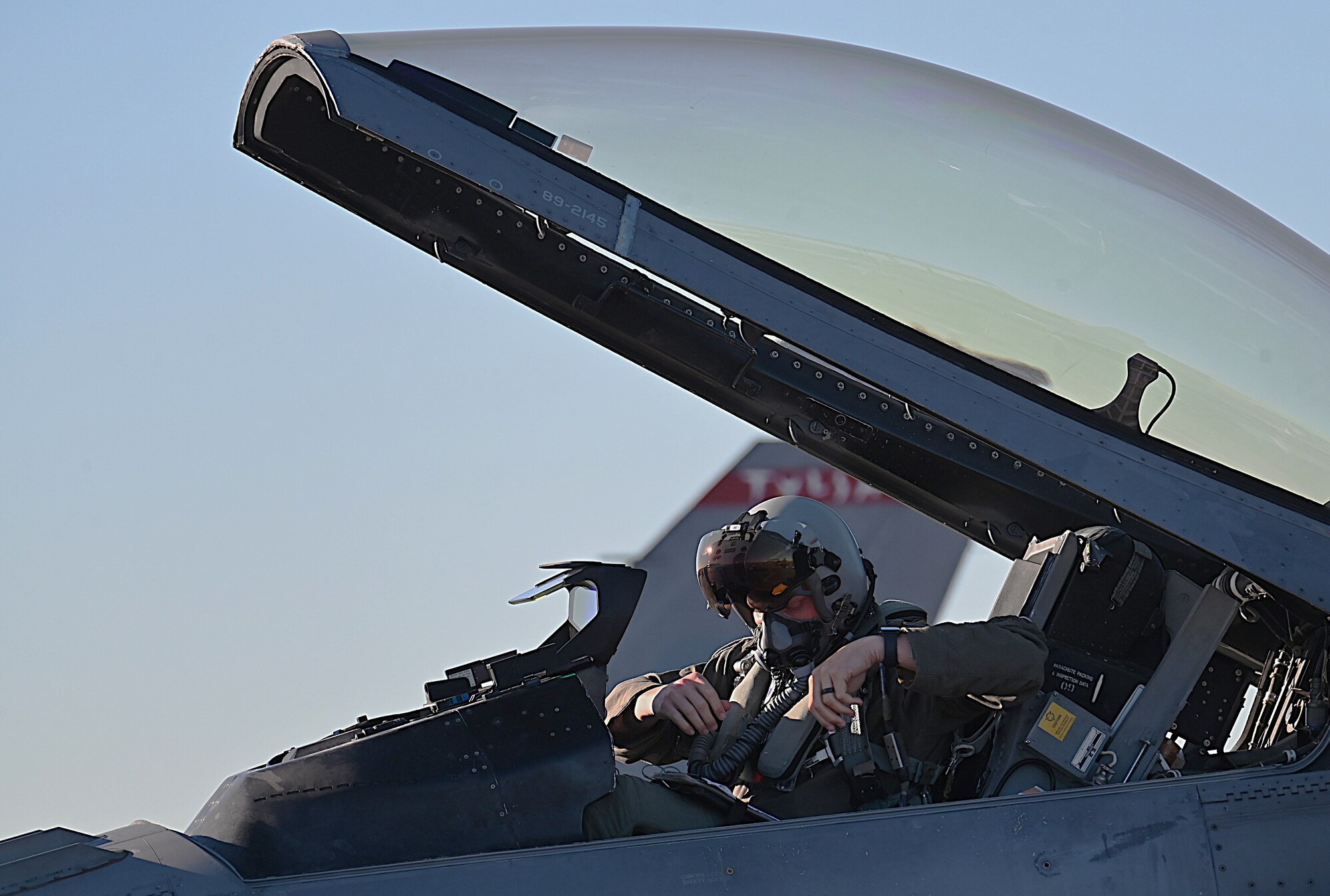 Photos of airplanes and crews participating in AMALGAM EAGLE 2024, a live-fly air defense exercise