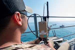 (Nov. 5, 2024) Industry partner, alongside Task Force 59, establish communications with unmanned surface vessels during exercise Digital Talon 3.0 in the U.S. Central Command area of responsibility.
