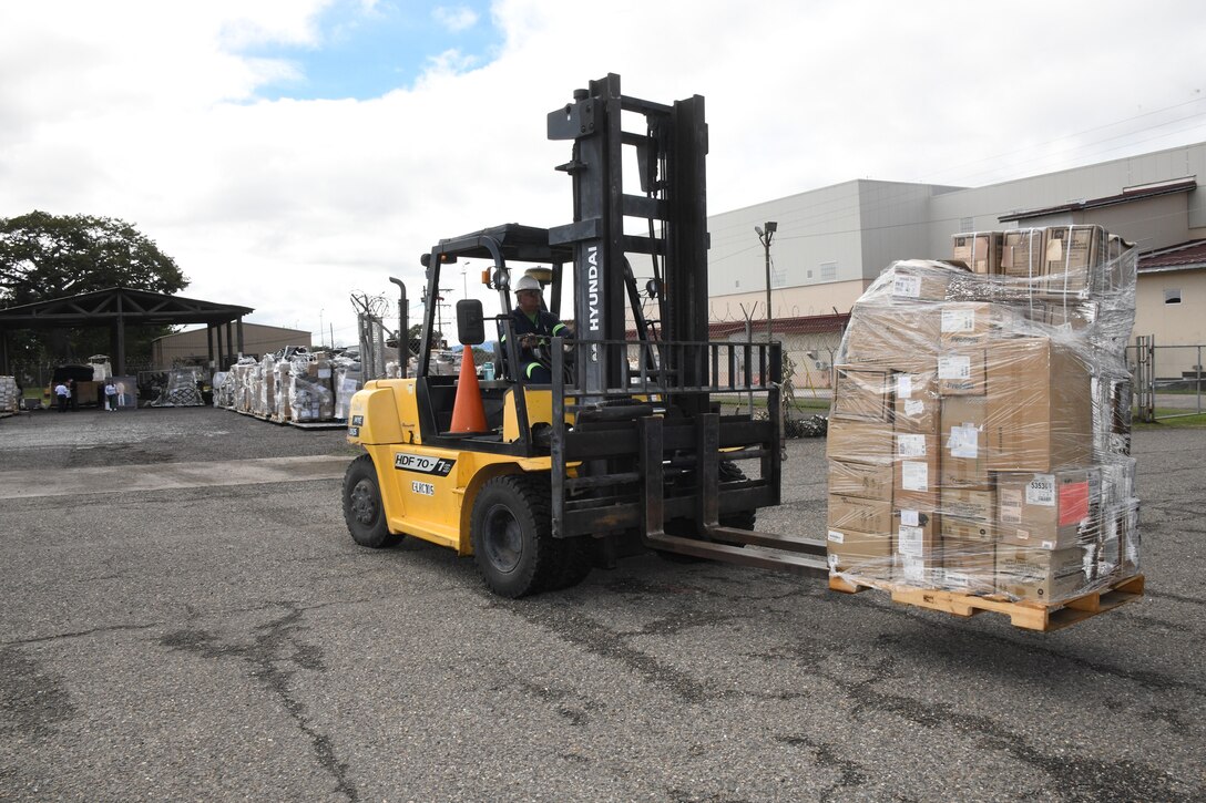 Members from several nonprofit organizations pick up humanitarian aid donated through the Denton Program from Soto Cano Air base, Honduras, Nov. 18, 2024. Over the last year, Soto Cano Air Base has received 41 shipments through the Denton Program valuing more than 1.8 million dollars. (U.S. Army courtesy photo)
