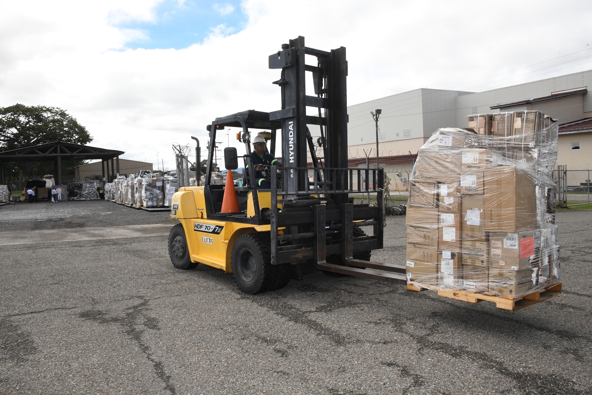 Members from several nonprofit organizations pick up humanitarian aid donated through the Denton Program from Soto Cano Air base, Honduras, Nov. 18, 2024. Over the last year, Soto Cano Air Base has received 41 shipments through the Denton Program valuing more than 1.8 million dollars. (U.S. Army courtesy photo)