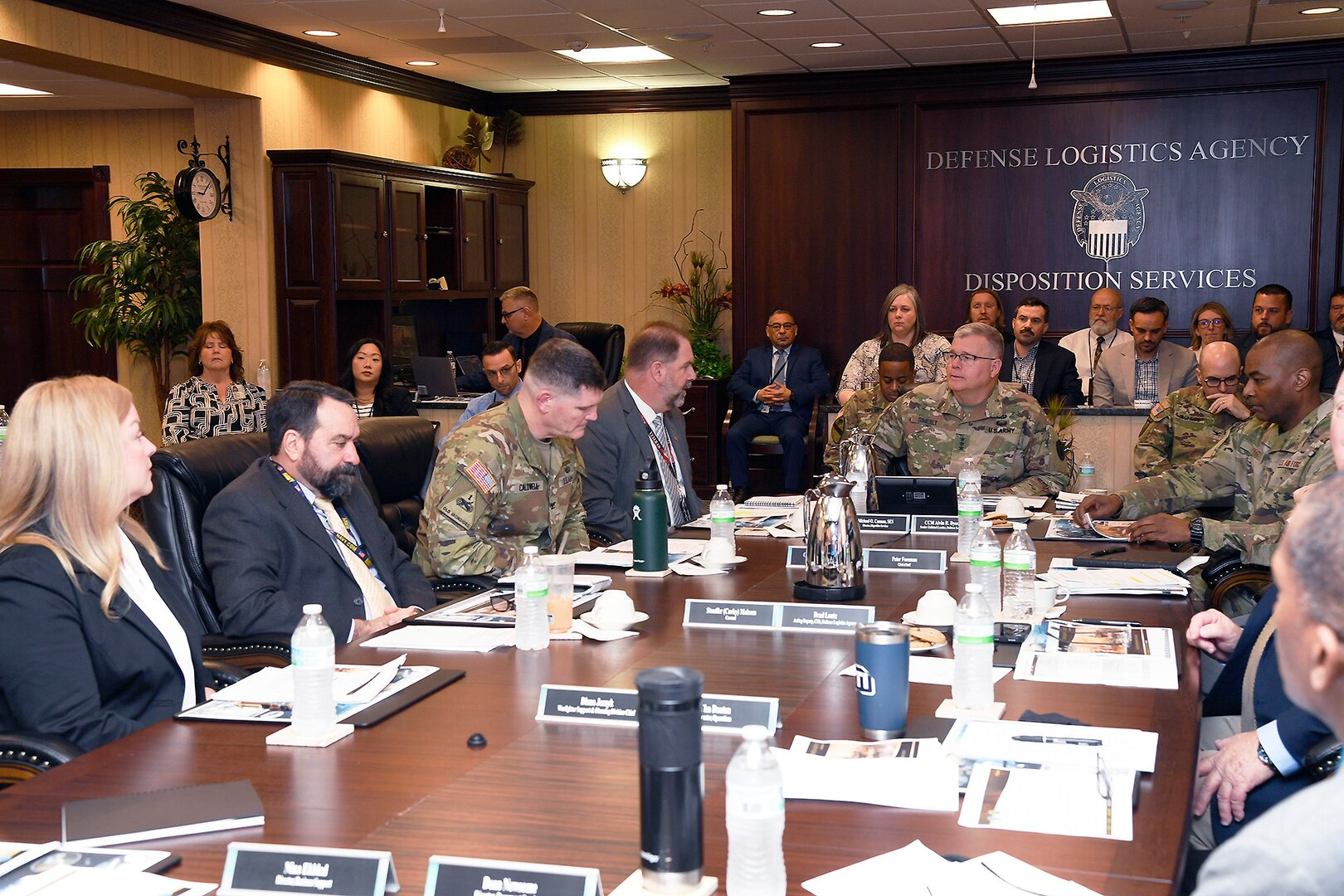Group discussion in a conference room