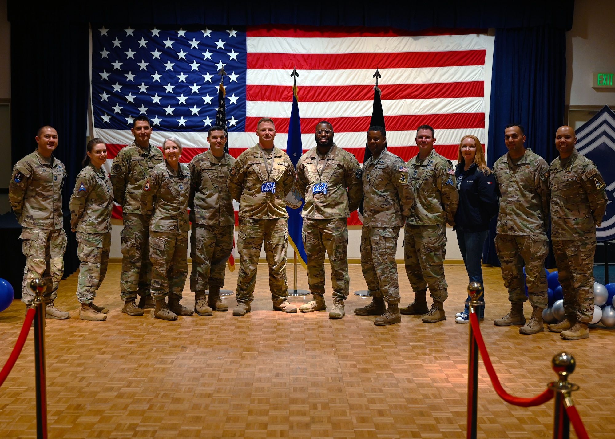 A group poses for a photo.